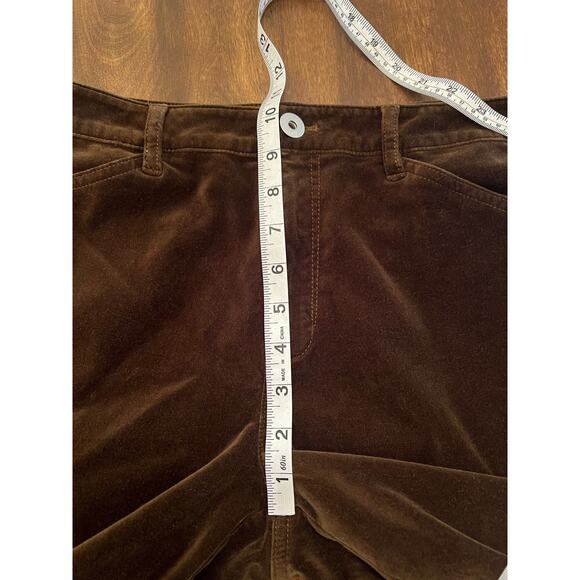 J. Jill Women's Brown Velvet Straight Leg Casual Pants Size 10 Petite Workwear - Picture 9 of 14